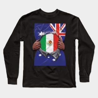 Mexico Flag Australian Flag Ripped - Gift for Mexican From Mexico Long Sleeve T-Shirt